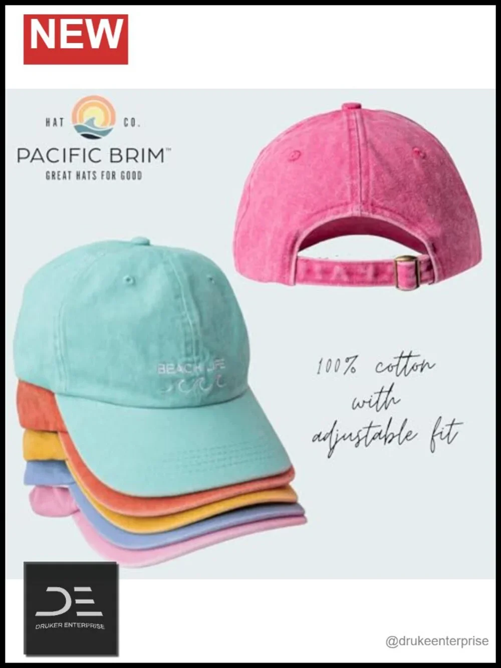 Classic Cotton Adjustable Baseball Hat with Curved Brim